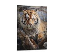 XKUGA Animal Art Poster Tiger Crystal Eyes 2 Poster Decorative Painting Canvas Wall Posters And Art Picture Print Modern Family Bedroom Decor Posters 20x30inch(50x75cm)