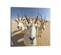 XKUGA Animal Artwork Poster Arabian Oryx Selfie Poster Decorative Painting Canvas Wall Posters And Art Picture Print Modern Family Bedroom Decor Posters 12x12inch(30x30cm)