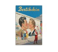 XKUGA Brothers Kiss Mural Poster Cold War Era Berlin Graffiti Poster Decorative Painting Canvas Wall Posters And Art Picture Print Modern Family Bedroom Decor Posters 16x24inch(40x60cm)