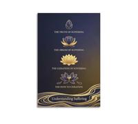 XKUGA Buddhist Four Noble Truths Poster Suffering Path Awakening Modern Decorative Canvas Prints - Ideal Wall Art for Family, Man Cave, Game Room, Boys & Girls Bedroom 12x18inch(30x45cm)