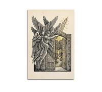 XKUGA Cherubim Angel Poster Eden Gate Flaming Sword Sacred Guardian Modern Decorative Canvas Prints - Ideal Wall Art for Family, Man Cave, Game Room, Boys & Girls Bedroom 24x36inch(60x90cm)