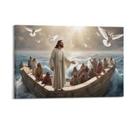 XKUGA Christian Poster Religious Beliefs Jesus Peace Poster Decorative Painting Canvas Wall Posters And Art Picture Print Modern Family Bedroom Decor Posters 12x18inch(30x45cm)