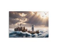 XKUGA Christian Poster Religious Beliefs Jesus Peace Poster Decorative Painting Canvas Wall Posters And Art Picture Print Modern Family Bedroom Decor Posters 24x36inch(60x90cm)