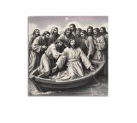 XKUGA Christian Poster Religious Beliefs Jesus Peace Poster Decorative Painting Canvas Wall Posters And Art Picture Print Modern Family Bedroom Decor Posters 12x12inch(30x30cm)