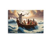 XKUGA Christian Poster Religious Beliefs Jesus Peace Poster Decorative Painting Canvas Wall Posters And Art Picture Print Modern Family Bedroom Decor Posters 12x18inch(30x45cm)