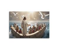 XKUGA Christian Poster Religious Beliefs Jesus Peace Poster Decorative Painting Canvas Wall Posters And Art Picture Print Modern Family Bedroom Decor Posters 24x36inch(60x90cm)