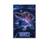 XKUGA Cyberpunk Style City Map Poster Indonesia Bali Island Modern Decorative Canvas Prints - Ideal Wall Art for Family, Man Cave, Game Room, Boys & Girls Bedroom 12x18inch(30x45cm)