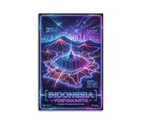 XKUGA Cyberpunk Style City Map Poster Indonesia Yogyakarta Modern Decorative Canvas Prints - Ideal Wall Art for Family, Man Cave, Game Room, Boys & Girls Bedroom 16x24inch(40x60cm)