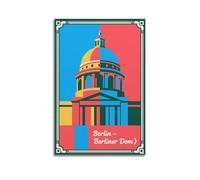 XKUGA Europe Retro Travel Poster Germany Berliner Dom Poster Decorative Painting Canvas Wall Posters And Art Picture Print Modern Family Bedroom Decor Posters 24x36inch(60x90cm)