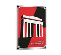 XKUGA European Retro Travel Poster Berlin Brandenburg Gate Poster Decorative Painting Canvas Wall Posters And Art Picture Print Modern Family Bedroom Decor Posters 20x30inch(50x75cm)