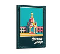 XKUGA European Retro Travel Poster Dresden Frauenkirche Poster Decorative Painting Canvas Wall Posters And Art Picture Print Modern Family Bedroom Decor Posters 12x18inch(30x45cm)
