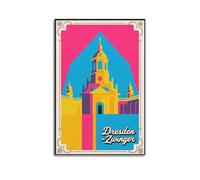 XKUGA European Retro Travel Poster Dresden Zwinger Palace Poster Decorative Painting Canvas Wall Posters And Art Picture Print Modern Family Bedroom Decor Posters 20x30inch(50x75cm)