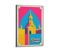 XKUGA European Retro Travel Poster Dresden Zwinger Palace Poster Decorative Painting Canvas Wall Posters And Art Picture Print Modern Family Bedroom Decor Posters 24x36inch(60x90cm)
