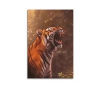 XKUGA Forest Siberian Tiger Wildlife Poster Predator Fierce Modern Decorative Canvas Prints - Ideal Wall Art for Family, Man Cave, Game Room, Boys & Girls Bedroom 12x18inch(30x45cm)