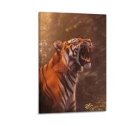 XKUGA Forest Siberian Tiger Wildlife Poster Predator Fierce Modern Decorative Canvas Prints - Ideal Wall Art for Family, Man Cave, Game Room, Boys & Girls Bedroom 24x36inch(60x90cm)
