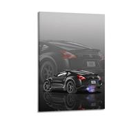XKUGA JDM Car Poster Black 370Z Japanese Sports Car Poster Decorative Painting Canvas Wall Posters And Art Picture Print Modern Family Bedroom Decor Posters 16x24inch(40x60cm)