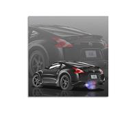 XKUGA JDM Car Poster Black 370Z Japanese Sports Car Poster Decorative Painting Canvas Wall Posters And Art Picture Print Modern Family Bedroom Decor Posters 12x12inch(30x30cm)