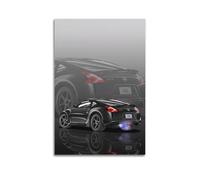 XKUGA JDM Car Poster Black 370Z Japanese Sports Car Poster Decorative Painting Canvas Wall Posters And Art Picture Print Modern Family Bedroom Decor Posters 16x24inch(40x60cm)