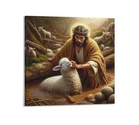 XKUGA Jesus And The Flock Religious Poster Poster Decorative Painting Canvas Wall Posters And Art Picture Print Modern Family Bedroom Decor Posters 12x12inch(30x30cm)
