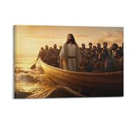 XKUGA Jesus Poster Jesus Loves The World Poster Decorative Painting Canvas Wall Posters And Art Picture Print Modern Family Bedroom Decor Posters 16x24inch(40x60cm)
