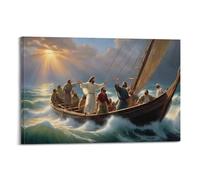 XKUGA Jesus Poster Jesus Loves The World Poster Decorative Painting Canvas Wall Posters And Art Picture Print Modern Family Bedroom Decor Posters 20x30inch(50x75cm)