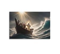 XKUGA Jesus Poster Jesus Loves The World Poster Decorative Painting Canvas Wall Posters And Art Picture Print Modern Family Bedroom Decor Posters 24x36inch(60x90cm)