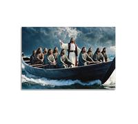 XKUGA Jesus Poster Jesus Loves The World Poster Decorative Painting Canvas Wall Posters And Art Picture Print Modern Family Bedroom Decor Posters 12x18inch(30x45cm)