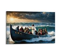 XKUGA Jesus Poster Jesus Loves The World Poster Decorative Painting Canvas Wall Posters And Art Picture Print Modern Family Bedroom Decor Posters 20x30inch(50x75cm)