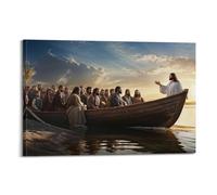 XKUGA Jesus Poster Jesus Loves The World Poster Decorative Painting Canvas Wall Posters And Art Picture Print Modern Family Bedroom Decor Posters 20x30inch(50x75cm)