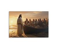 XKUGA Jesus Poster Jesus Loves The World Poster Decorative Painting Canvas Wall Posters And Art Picture Print Modern Family Bedroom Decor Posters 12x18inch(30x45cm)