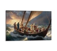 XKUGA Jesus Poster Jesus Loves The World Poster Decorative Painting Canvas Wall Posters And Art Picture Print Modern Family Bedroom Decor Posters 12x18inch(30x45cm)