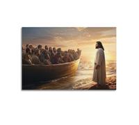 XKUGA Jesus Poster Jesus Loves The World Poster Decorative Painting Canvas Wall Posters And Art Picture Print Modern Family Bedroom Decor Posters 16x24inch(40x60cm)