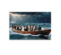 XKUGA Jesus Poster Jesus Loves The World Poster Decorative Painting Canvas Wall Posters And Art Picture Print Modern Family Bedroom Decor Posters 24x36inch(60x90cm)