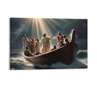 XKUGA Jesus Poster Jesus Loves The World Poster Decorative Painting Canvas Wall Posters And Art Picture Print Modern Family Bedroom Decor Posters 12x18inch(30x45cm)