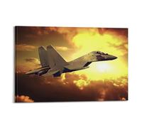 XKUGA Military Poster Su-30 Flanker-C Fighter Aircraft Poster Decorative Painting Canvas Wall Posters And Art Picture Print Modern Family Bedroom Decor Posters 24x36inch(60x90cm)
