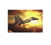 XKUGA Military Poster Su-30 Flanker-C Fighter Aircraft Poster Decorative Painting Canvas Wall Posters And Art Picture Print Modern Family Bedroom Decor Posters 24x36inch(60x90cm)