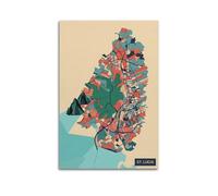 XKUGA Modern Abstract City Map Poster St Lucia Island Travel Modern Decorative Canvas Prints - Ideal Wall Art for Family, Man Cave, Game Room, Boys & Girls Bedroom 16x24inch(40x60cm)