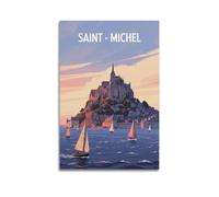 XKUGA Mont Saint-Michel Normandy Medieval Abbey Travel Poster Poster Decorative Painting Canvas Wall Posters And Art Picture Print Modern Family Bedroom Decor Posters 16x24inch(40x60cm)
