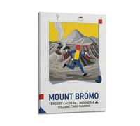 XKUGA Mount Bromo Indonesia Volcanic Trail Running Poster Modern Decorative Canvas Prints - Ideal Wall Art for Family, Man Cave, Game Room, Boys & Girls Bedroom 24x36inch(60x90cm)