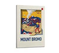 XKUGA Mount Bromo Indonesia Volcano Exploration Poster Modern Decorative Canvas Prints - Ideal Wall Art for Family, Man Cave, Game Room, Boys & Girls Bedroom 24x36inch(60x90cm)