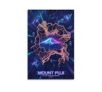 XKUGA Mount Fuji Sci-Fi Landmark Volcano Poster Modern Decorative Canvas Prints - Ideal Wall Art for Family, Man Cave, Game Room, Boys & Girls Bedroom 12x18inch(30x45cm)