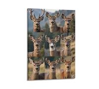 XKUGA North American Wildlife Nature Deer Habitat Poster Poster Decorative Painting Canvas Wall Posters And Art Picture Print Modern Family Bedroom Decor Posters 24x36inch(60x90cm)
