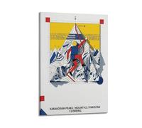 XKUGA Pakistan K2 Savage Mountain Climbing Poster Modern Decorative Canvas Prints - Ideal Wall Art for Family, Man Cave, Game Room, Boys & Girls Bedroom 12x18inch(30x45cm)