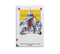 XKUGA Pakistan K2 Savage Mountain Climbing Poster Modern Decorative Canvas Prints - Ideal Wall Art for Family, Man Cave, Game Room, Boys & Girls Bedroom 24x36inch(60x90cm)