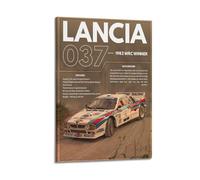 XKUGA Racing Car Poster Lancia 037 Wrc Winner Rally Car Poster Decorative Painting Canvas Wall Posters And Art Picture Print Modern Family Bedroom Decor Posters 12x18inch(30x45cm)