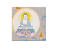 XKUGA Religion Artwork Poster Buddha on Lotus Throne Poster Decorative Painting Canvas Wall Posters And Art Picture Print Modern Family Bedroom Decor Posters 24x24inch(60x60cm)