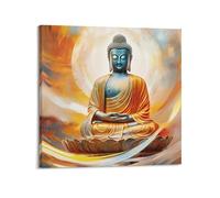 XKUGA Religion Artwork Poster Buddha on The Lotus Throne Poster Decorative Painting Canvas Wall Posters And Art Picture Print Modern Family Bedroom Decor Posters 28x28inch(70x70cm)