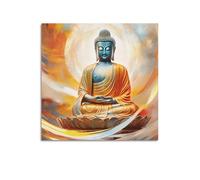 XKUGA Religion Artwork Poster Buddha on The Lotus Throne Poster Decorative Painting Canvas Wall Posters And Art Picture Print Modern Family Bedroom Decor Posters 20x20inch(50x50cm)