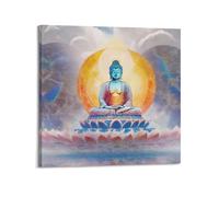 XKUGA Religion Poster Buddha on The Lotus Throne Poster Decorative Painting Canvas Wall Posters And Art Picture Print Modern Family Bedroom Decor Posters 24x24inch(60x60cm)