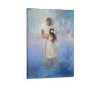 XKUGA Religion Poster Jesus And The Little Girl Poster Decorative Painting Canvas Wall Posters And Art Picture Print Modern Family Bedroom Decor Posters 16x24inch(40x60cm)